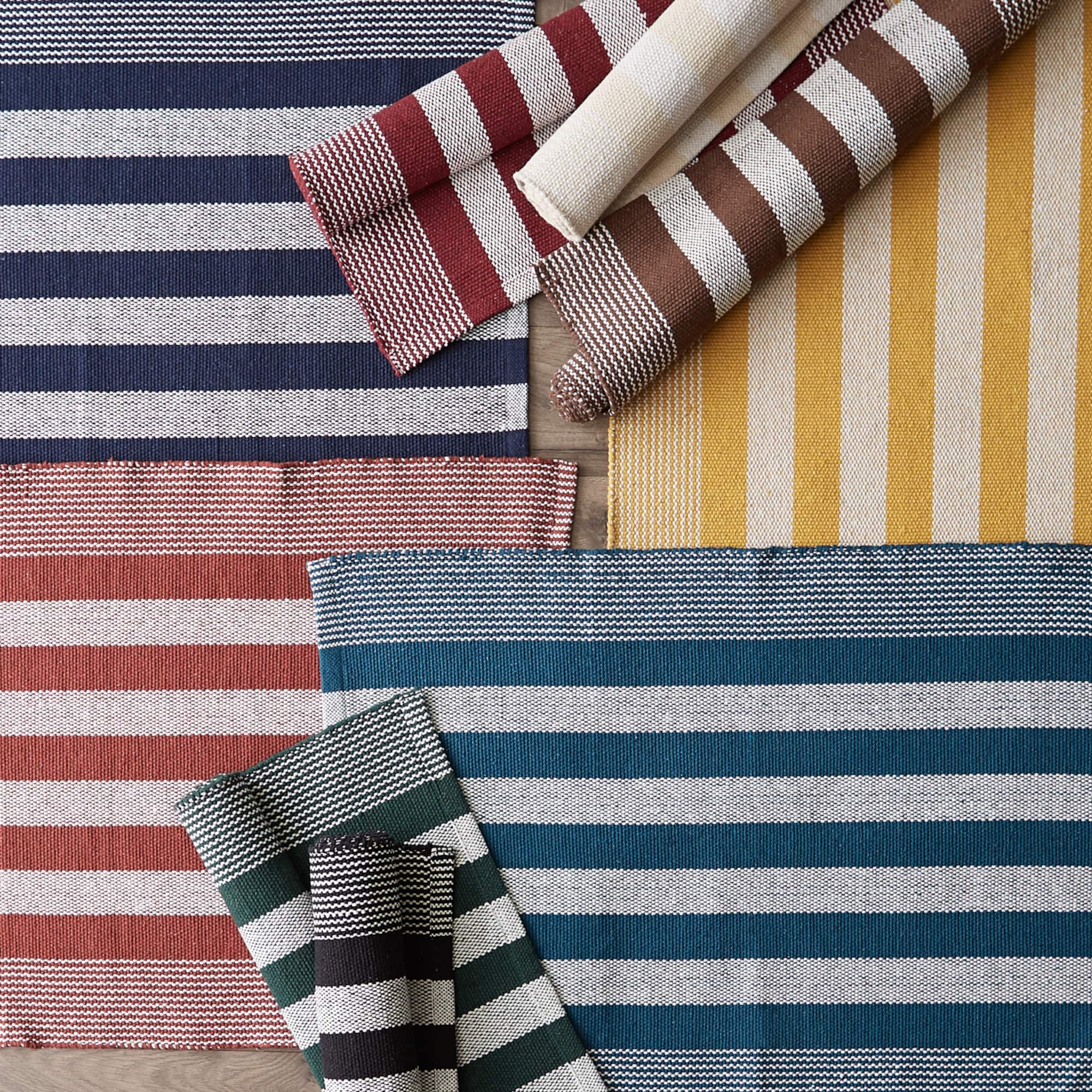 DII® Cabana Stripe Handwoven Recycled Yarn Rug